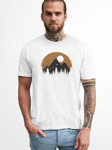 Neverless Shirt 'Mountains' in White: front