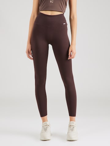 aim'n Skinny Workout Pants in Brown: front