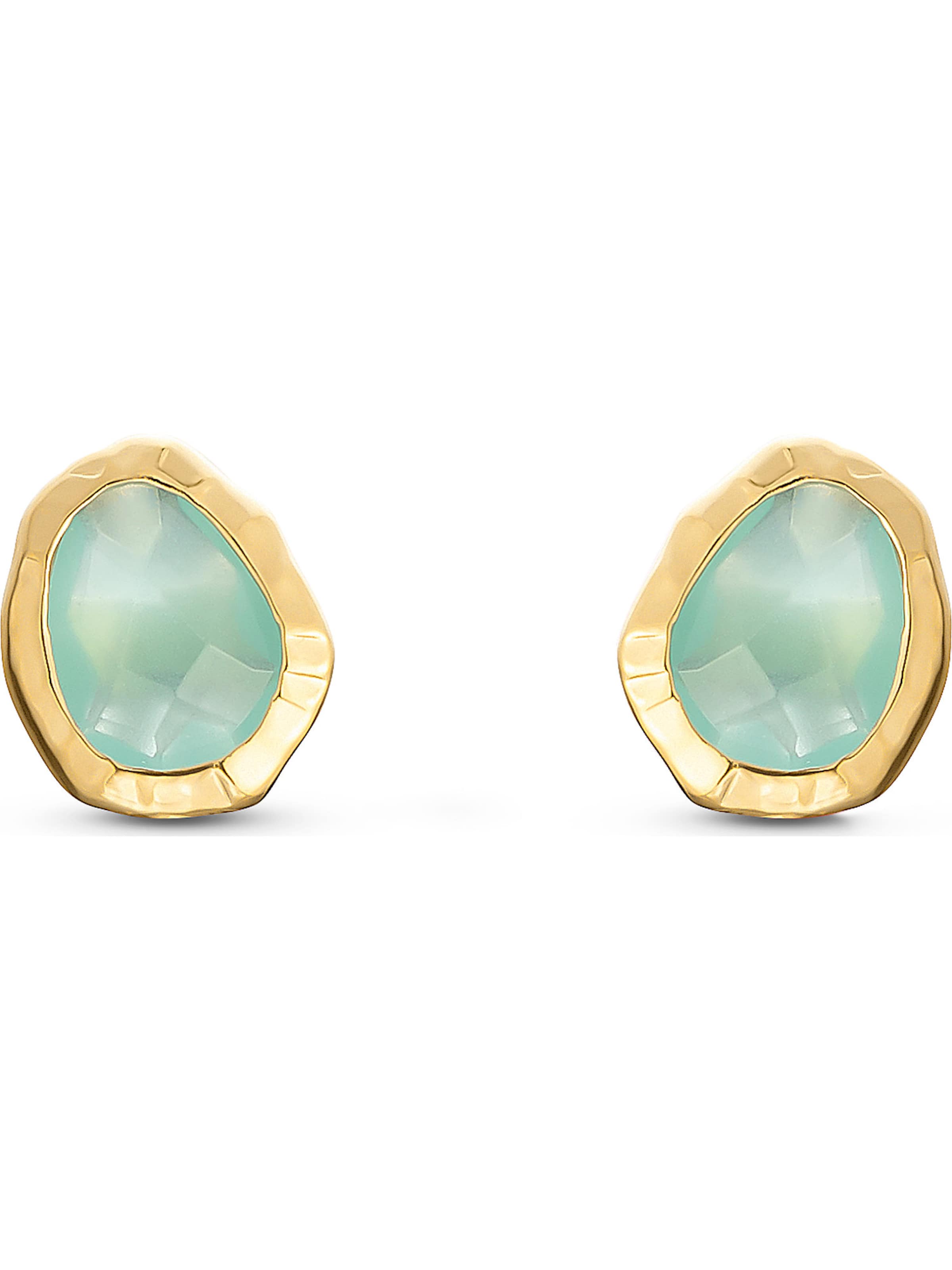 CHRIST QOOQI Damen-Ohrstecker Frühjahr 925er Silber in Gelb: Vorderseite