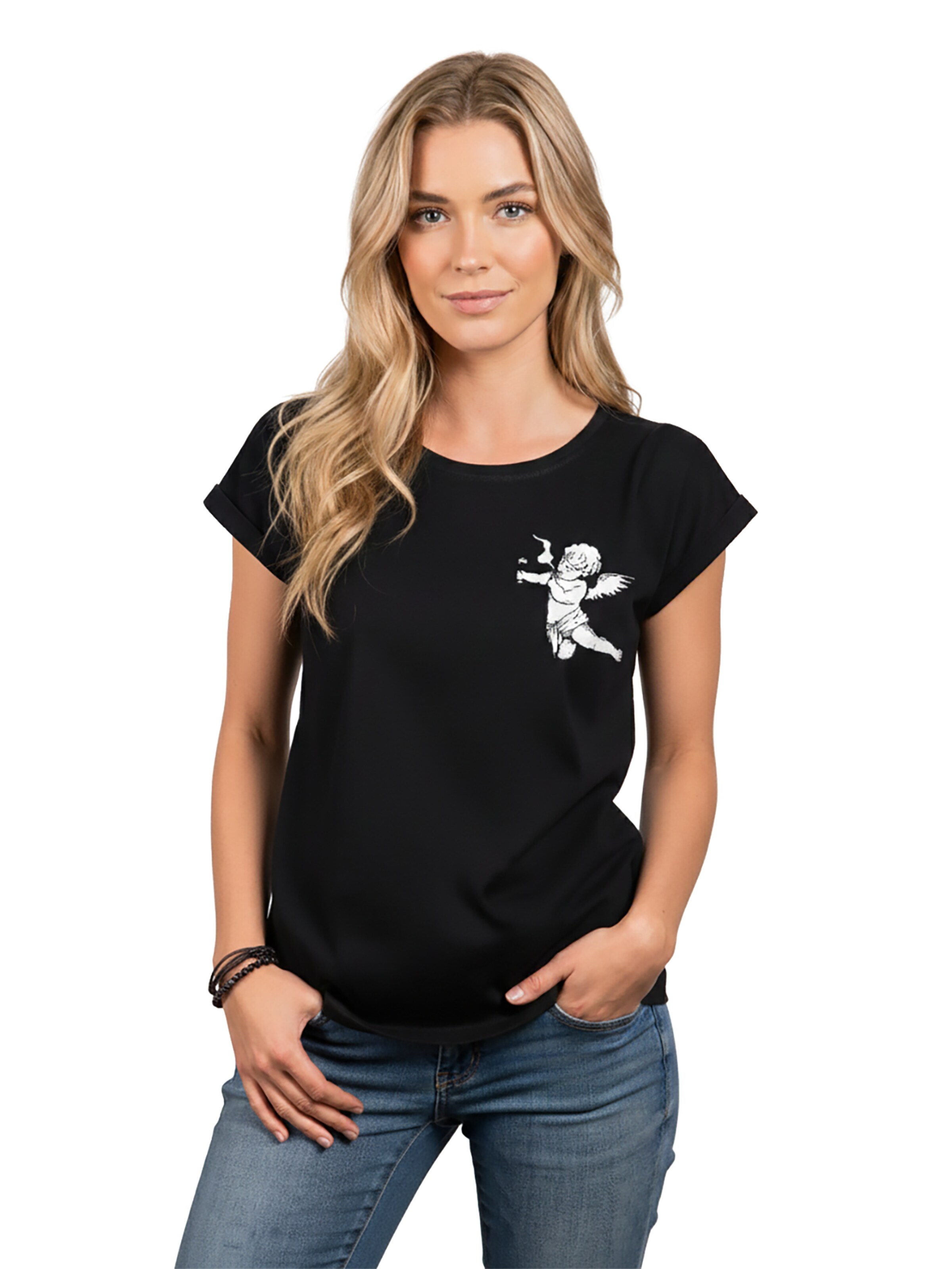MAKAYA Shirt 'Engel' in Black