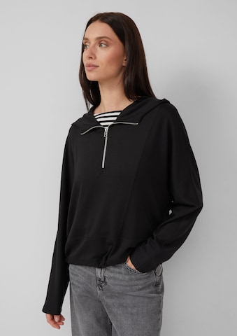 Sweat-shirt 'Scuba' s.Oliver en noir : devant