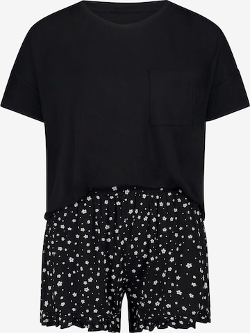 juoda Hunkemöller Pižama su šortais: priekis