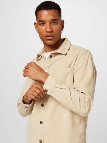 BLEND Regular fit Button Up Shirt in Beige