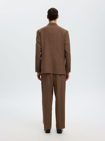 SELECTED - Ajuste regular Chaqueta saco en marrón