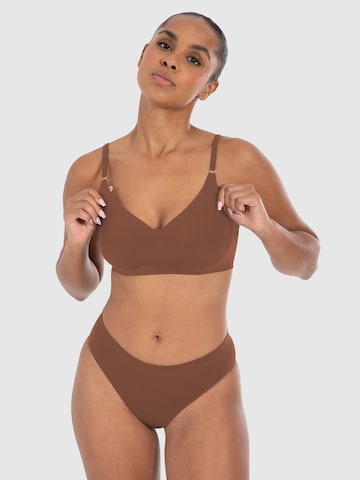 Smilodox Bralette Bra ' Nysa ' in Brown: front