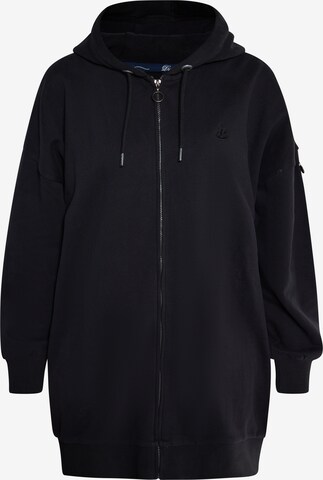 DreiMaster Vintage Zip-Up Hoodie in Black: front