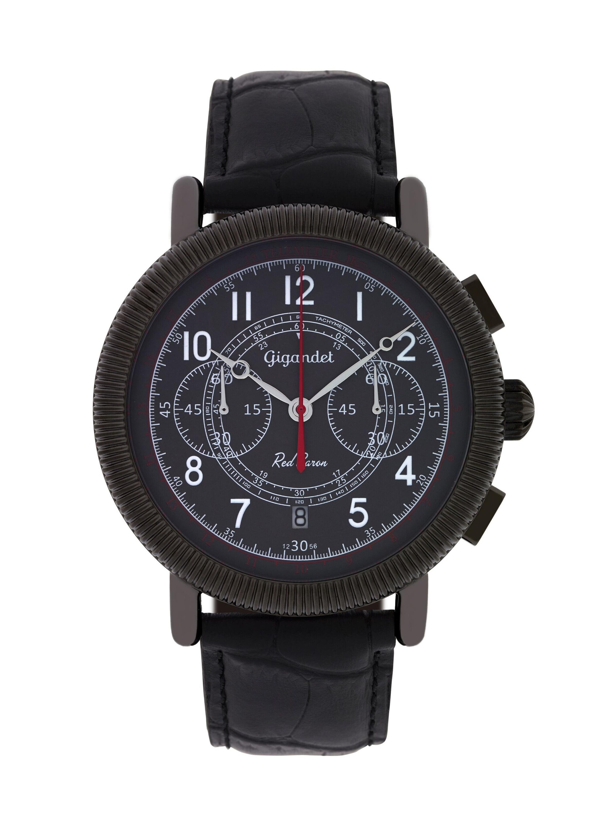 Montre à affichage analogique 'RED BARON IV' Gigandet en noir : devant