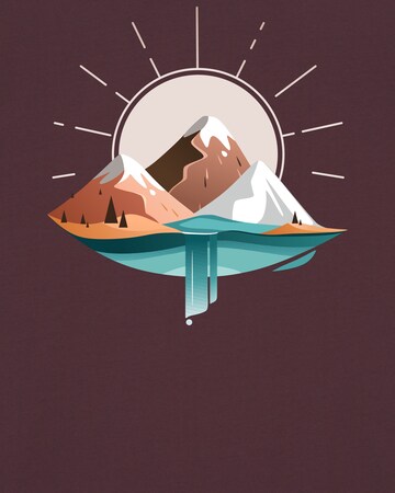 Watapparel Shirt 'Sunrise & Lake' in Braun