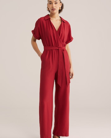 WE Fashion - Jumpsuit en rojo: frente