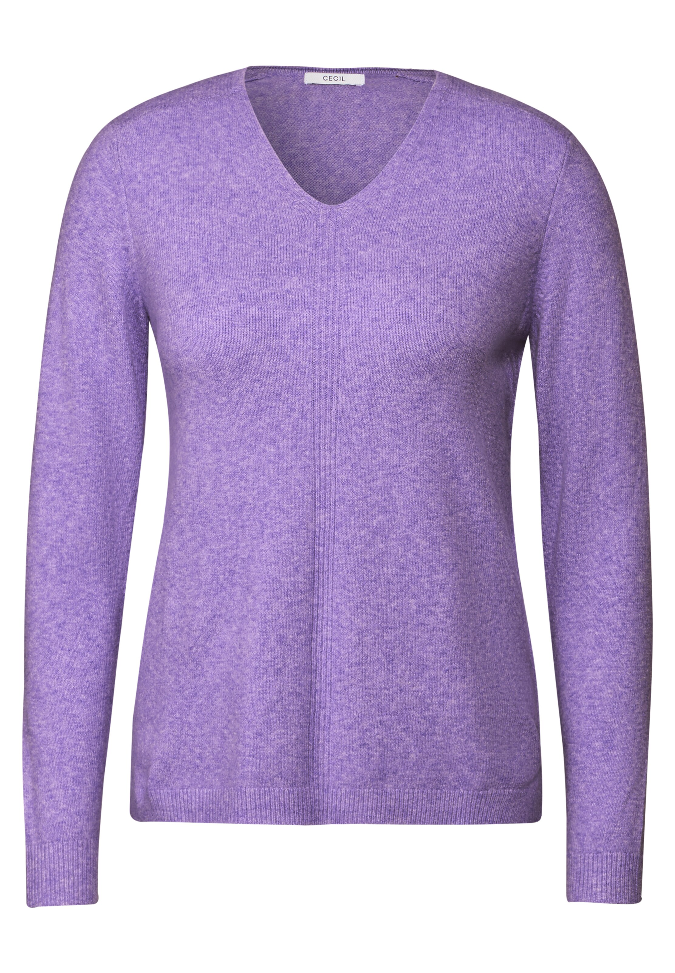 CECIL Kuscheliger V-Neck Pullover in Lila: Vorderseite
