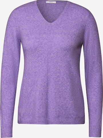 CECIL Kuscheliger V-Neck Pullover in Lila: Vorderseite
