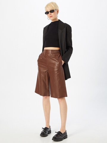 Wide Leg Pantalon Sisley en marron