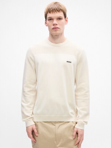 BOSS Pullover 'Momentum-X' in Weiß: Vorderseite