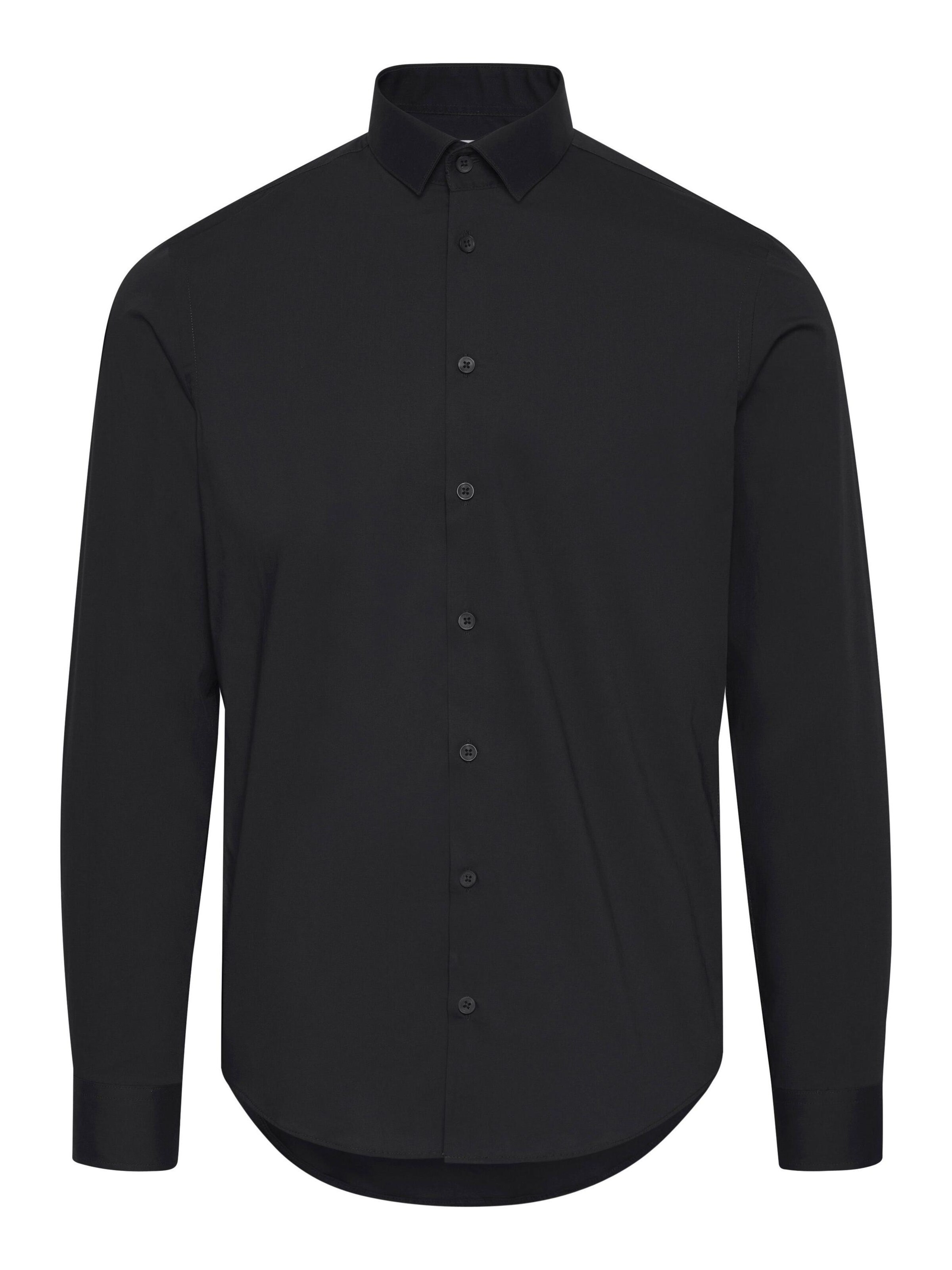 Casual Friday Přiléhavý střih Společenská košile – černá: přední strana