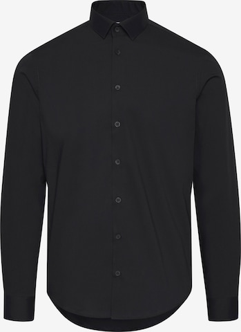 Casual Friday - Ajuste estrecho Camisa de negocios en negro: frente