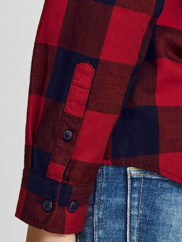 Jack & Jones Junior Regular fit Button Up Shirt 'Gingham' in Red