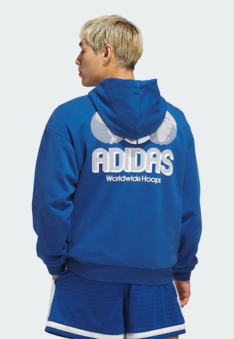 Felpa 'World Wide Hoops' di ADIDAS ORIGINALS in blu: frontale