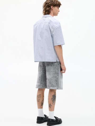 Pull&Bear Comfort fit Button Up Shirt in Blue