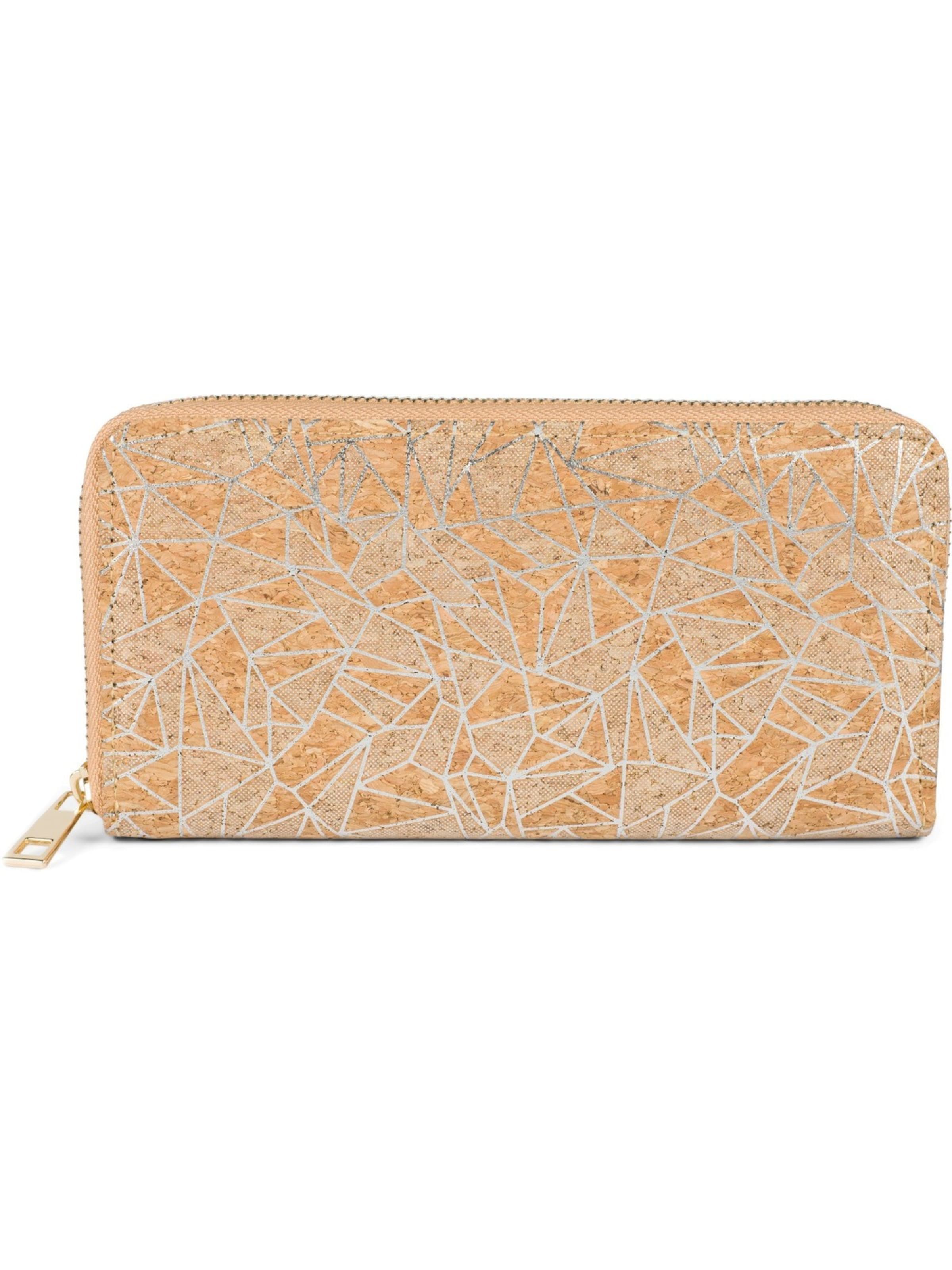 styleBREAKER Portemonnaie 'Kork Geldbörse mit Prisma Muster'‌‌‌‌‌‌‌‌‌ in Silber: Vorderseite