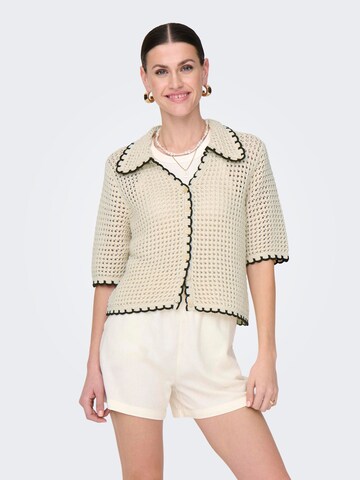 ONLY Gebreid vest 'ONLLucie' in Beige: voorkant