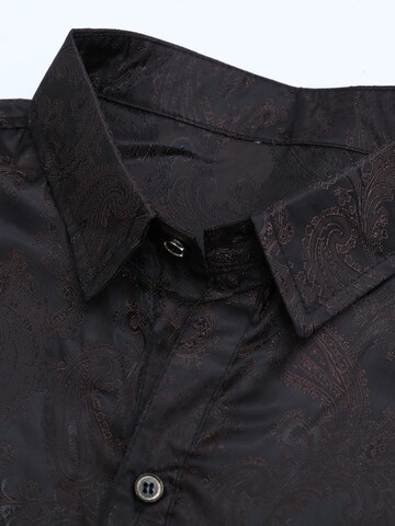 YOUTHUP Comfort fit Button Up Shirt 'Stick' in Black