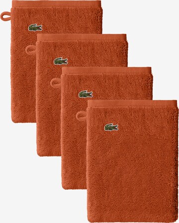 LACOSTE Washcloth 'L LE CROCO' in Brown: front