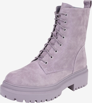 Ekonika Lace-Up Ankle Boots in Purple: front