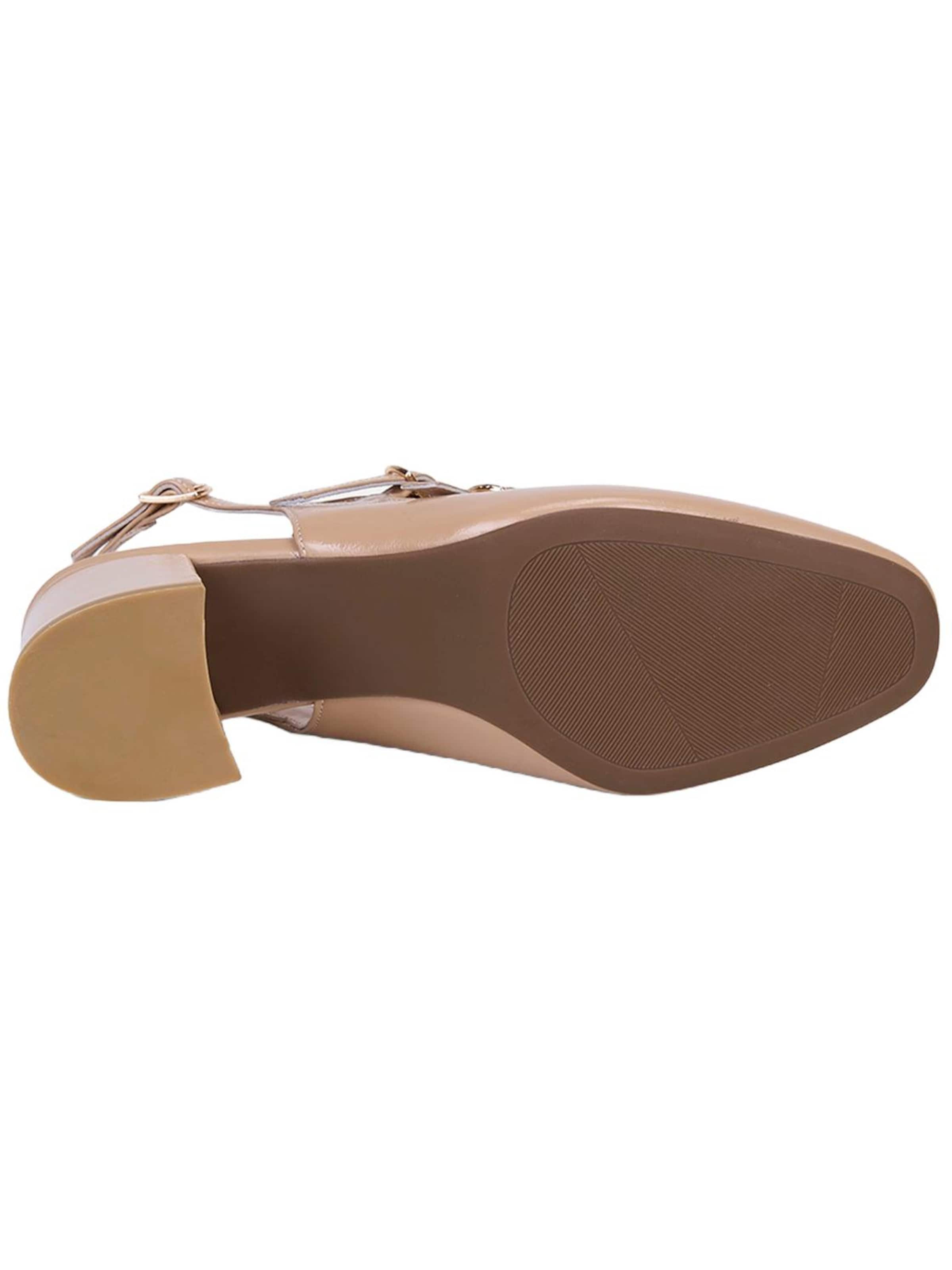 Desa - Zapatos destalonado 'DESA Damenschuhe mit Schnallendetail aus Lackleder und Blockabsatz' en beige