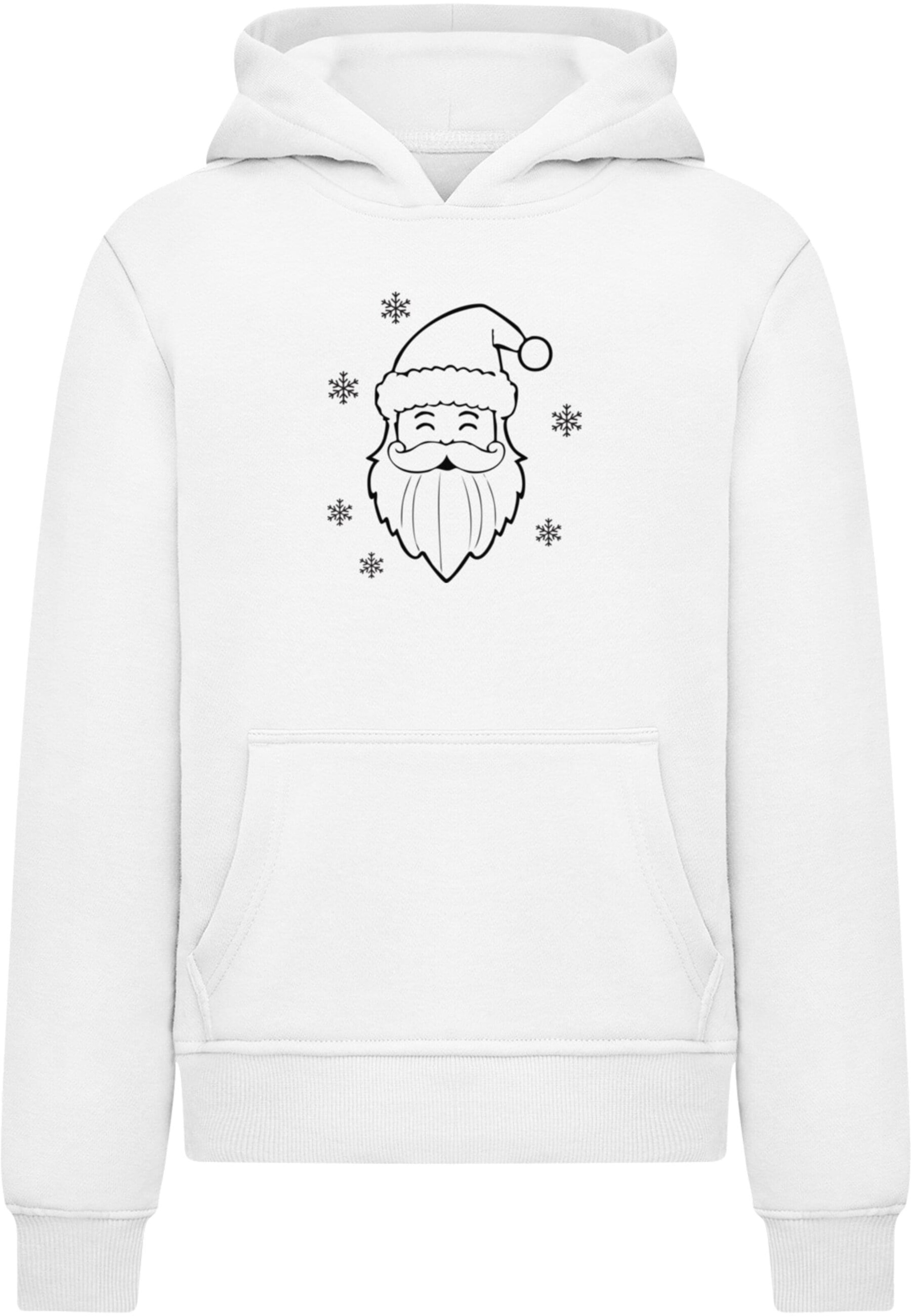 Merchcode Sweatshirt 'Christmas Santa' in Wit: voorkant