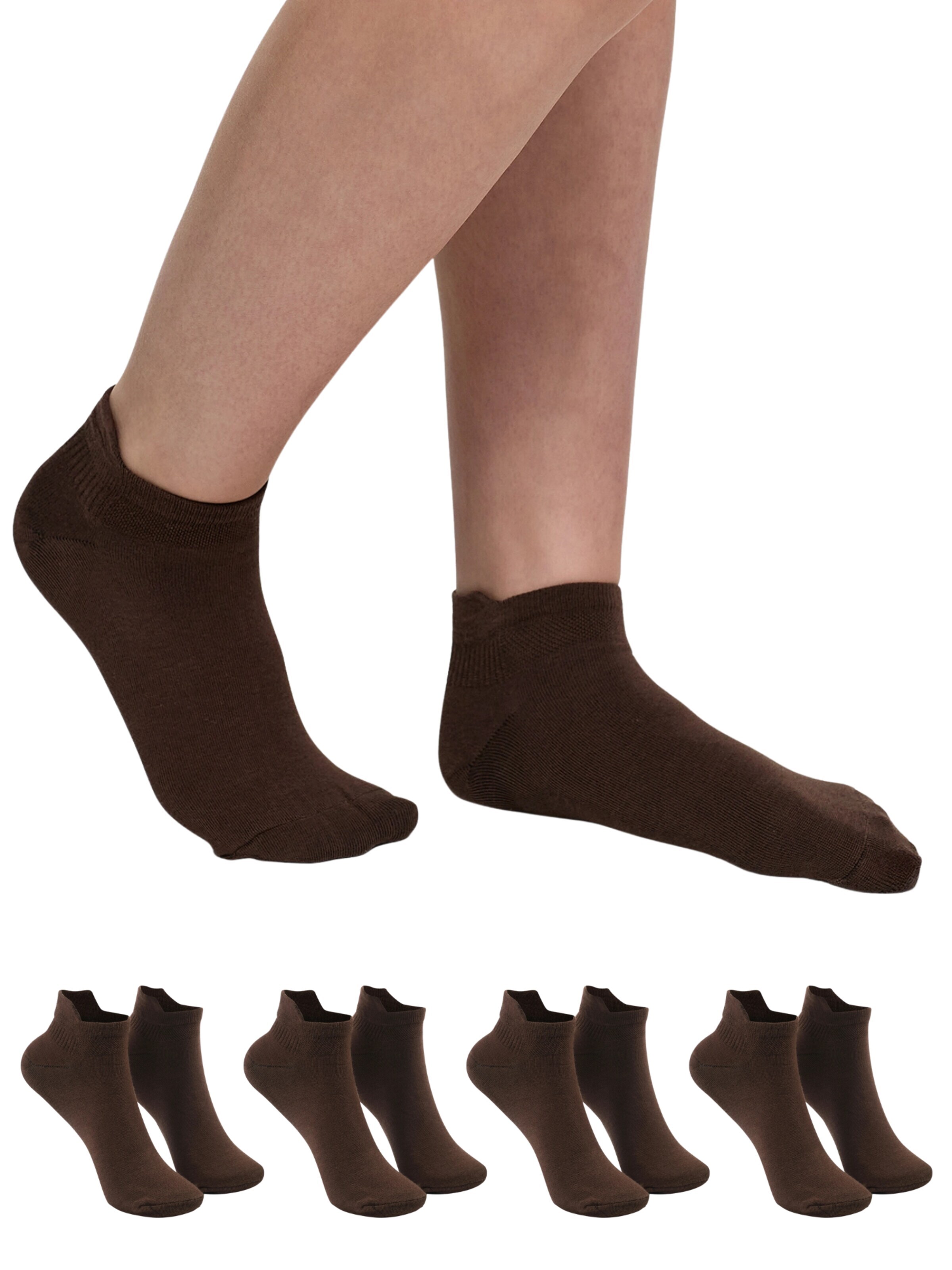 cfab (formerly creamy fabrics) Sockor '4er-Pack Sneaker Socken' i brun: framsida