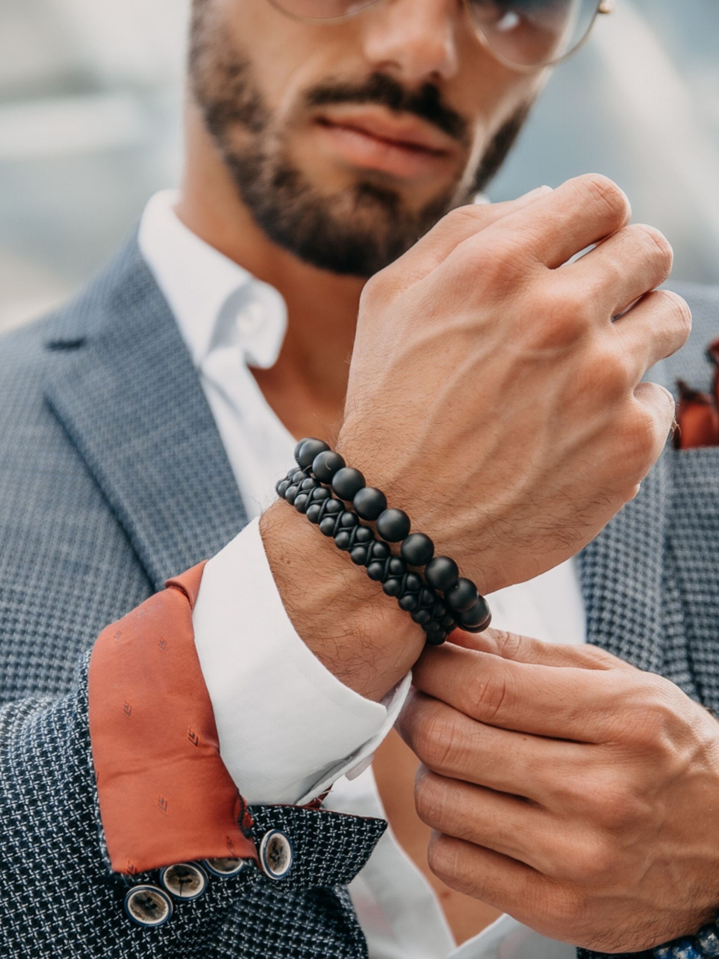 Bracelet 'Double-Bead' GT Collection en noir