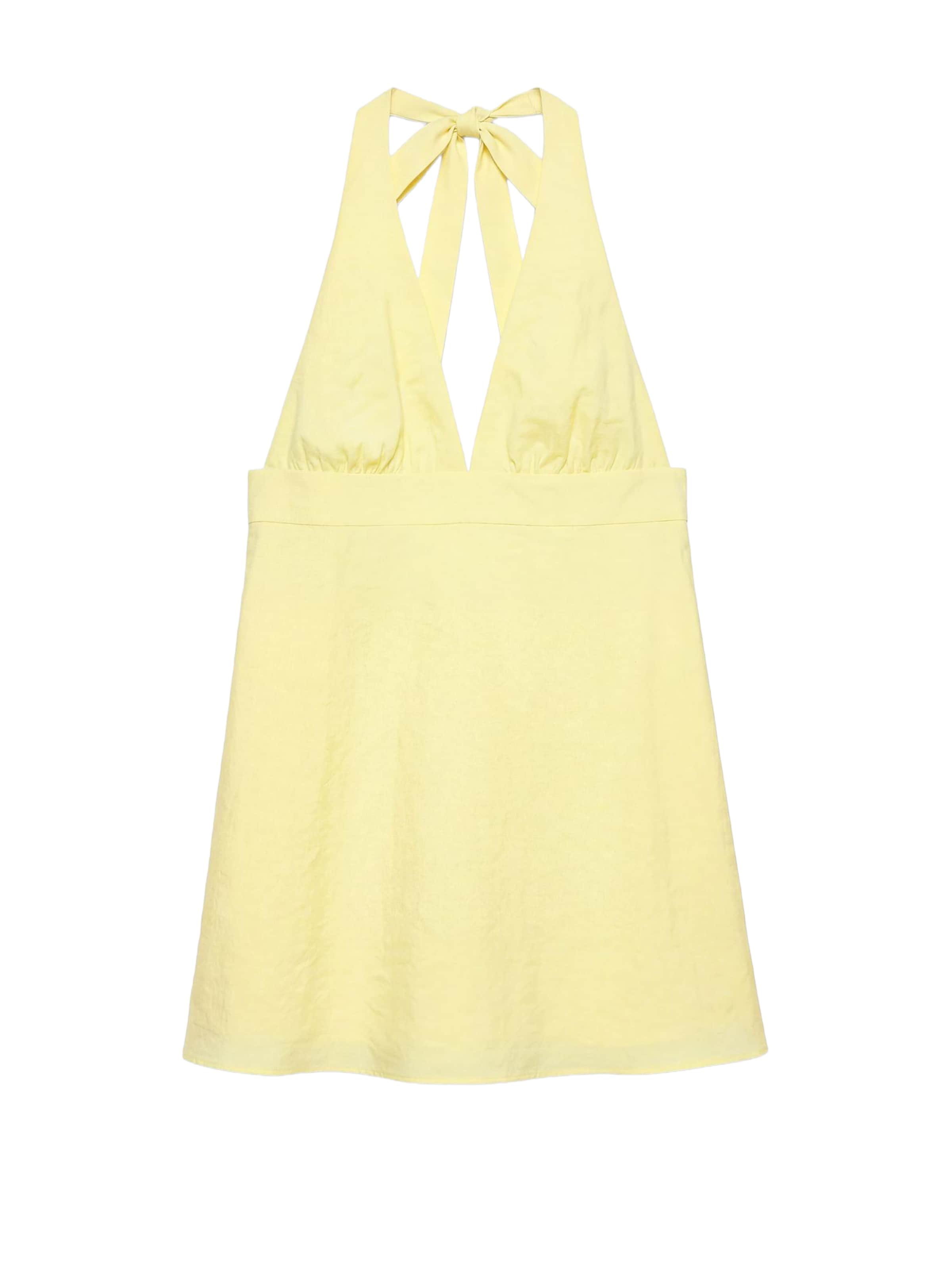 Pull&Bear Лятна рокля в жълто: отпред