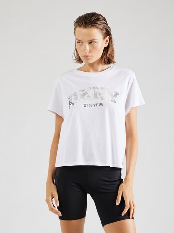 T-shirt fonctionnel DKNY Performance en blanc : devant