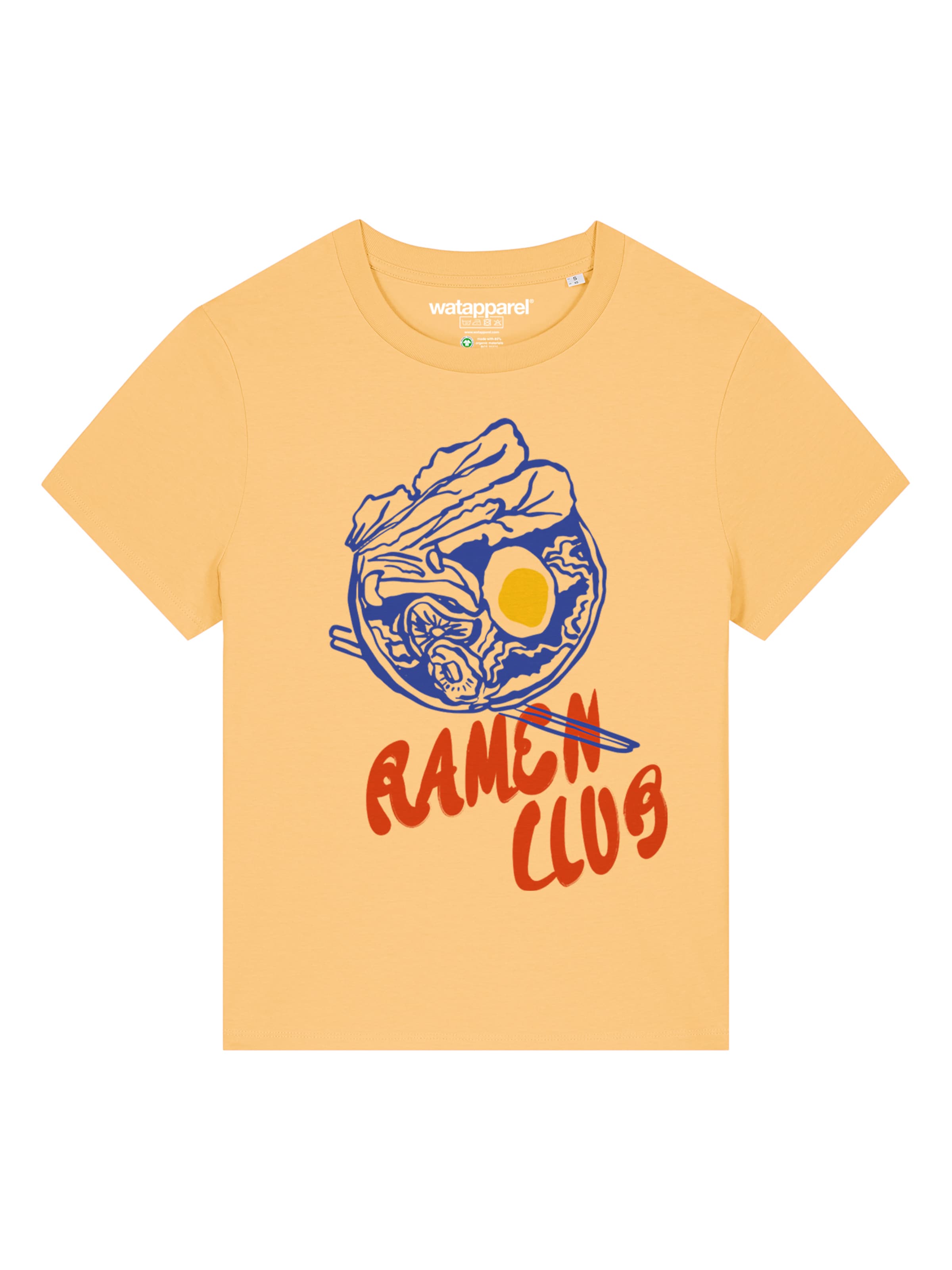 Watapparel T-Shirt 'Ramen Club' in Gelb: Vorderseite