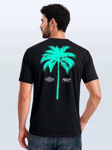 Neverless Shirt 'Palme'‌‌‌‌‌‌‌‌ in Schwarz
