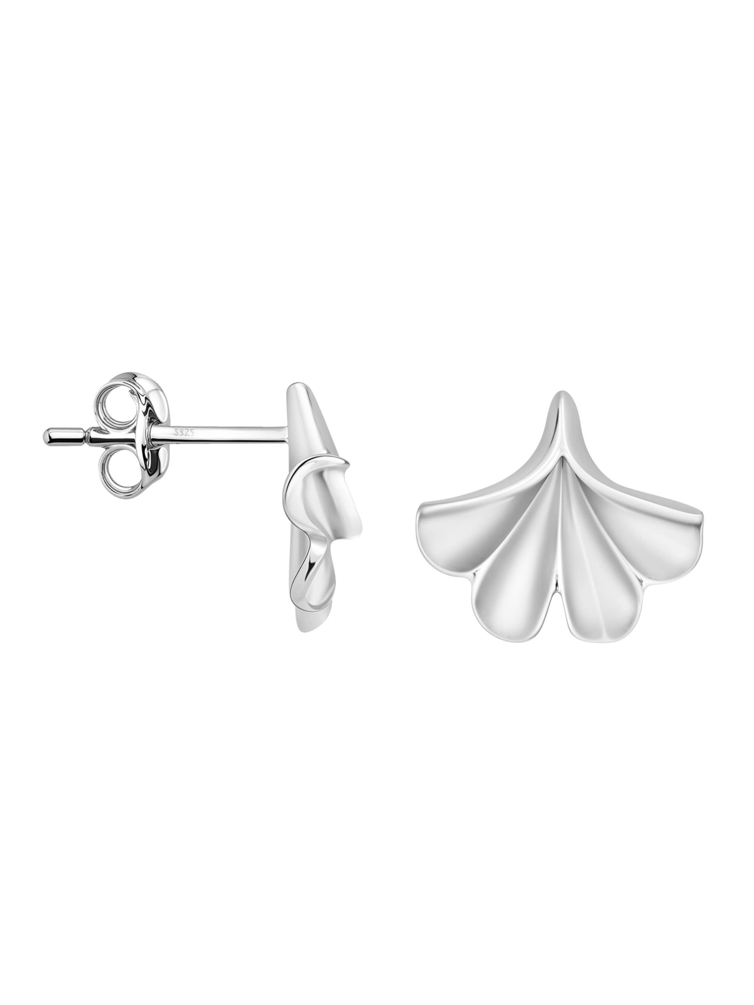 Sofia Milani Earrings 'Ginkgo Leaf' in Silver: front