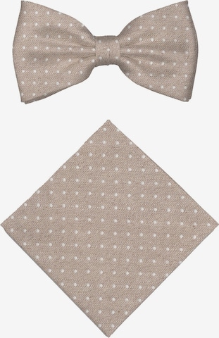 Real Guys Set Fliege mit Einstecktuch in Beige: Vorderseite