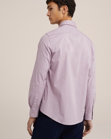 WE Fashion Slim fit Button Up Shirt in Purple