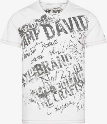 T-Shirt CAMP DAVID en blanc : devant