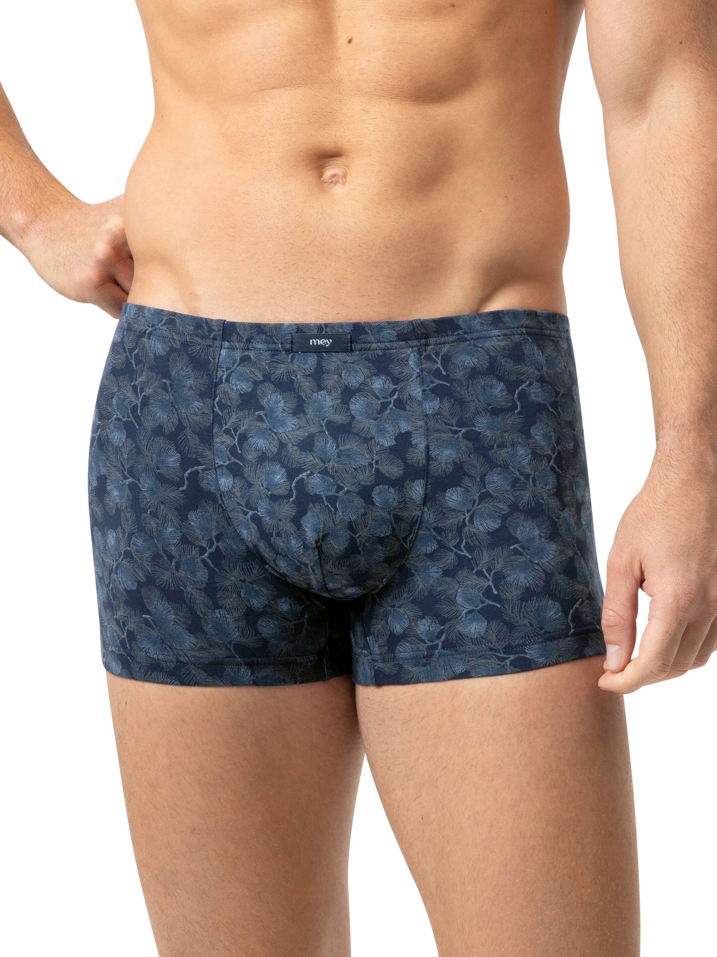 Mey Boxershorts 'Dark Leaves' in Blau: Vorderseite