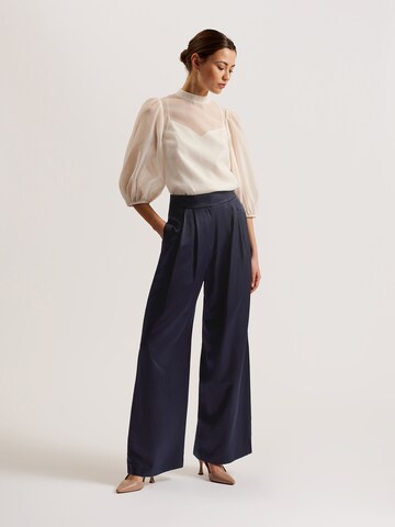 Ted Baker Wide leg Παντελόνι πλισέ σε μπλε