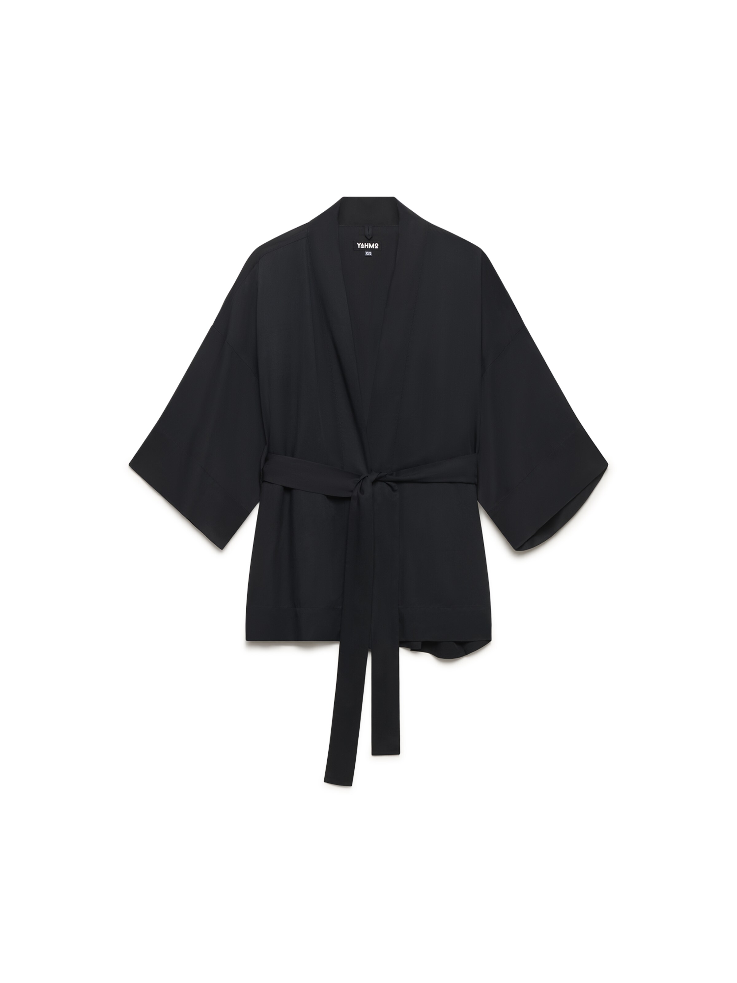 Yahmo Kimono 'Gerda'‌‌‌ in Schwarz: Vorderseite