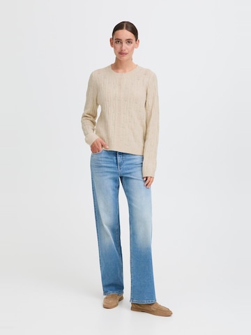 Oxmo Gebreid vest 'Sinva ' in Beige