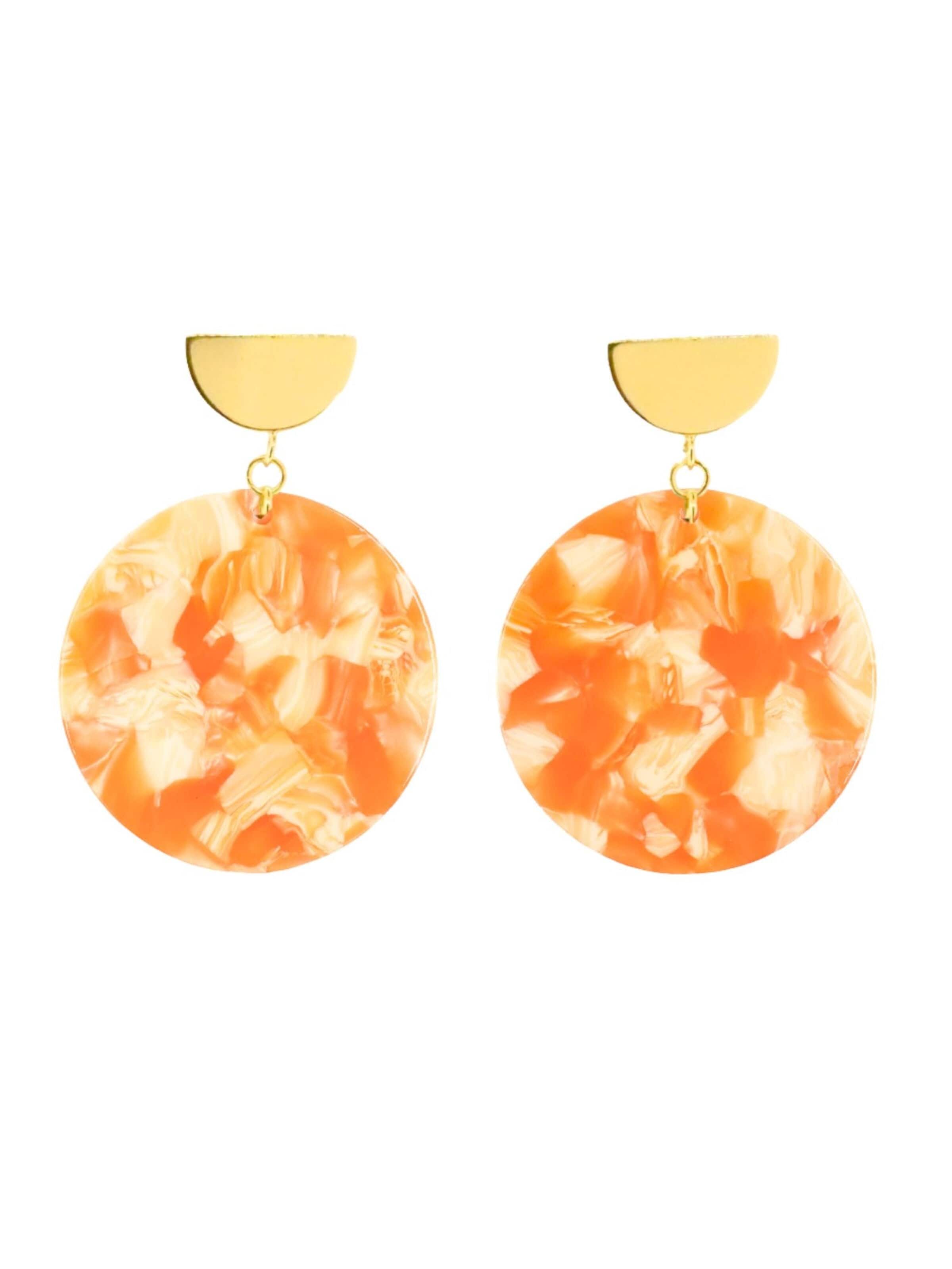 Fräulein Wunder - Brincos 'Acetat Amal' em laranja: frente