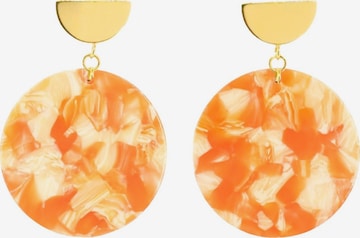 Fräulein Wunder - Brincos 'Acetat Amal' em laranja: frente