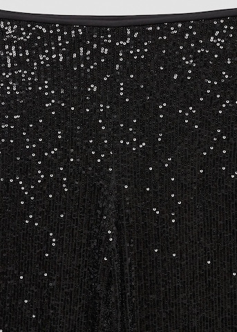 MANGO Zvonový Kalhoty 'Glitter' – černá