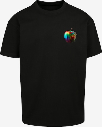 F4NT4STIC Shirt 'Colorfood Collection - Rainbow Apple' in Black: front