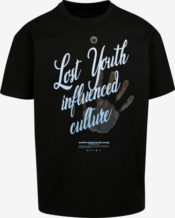 Lost Youth Shirt 'INFLUENCED V.1' in Zwart: voorkant