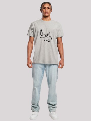 T-Shirt 'Dinosaurier Sinoceratops Skull' F4NT4STIC en gris