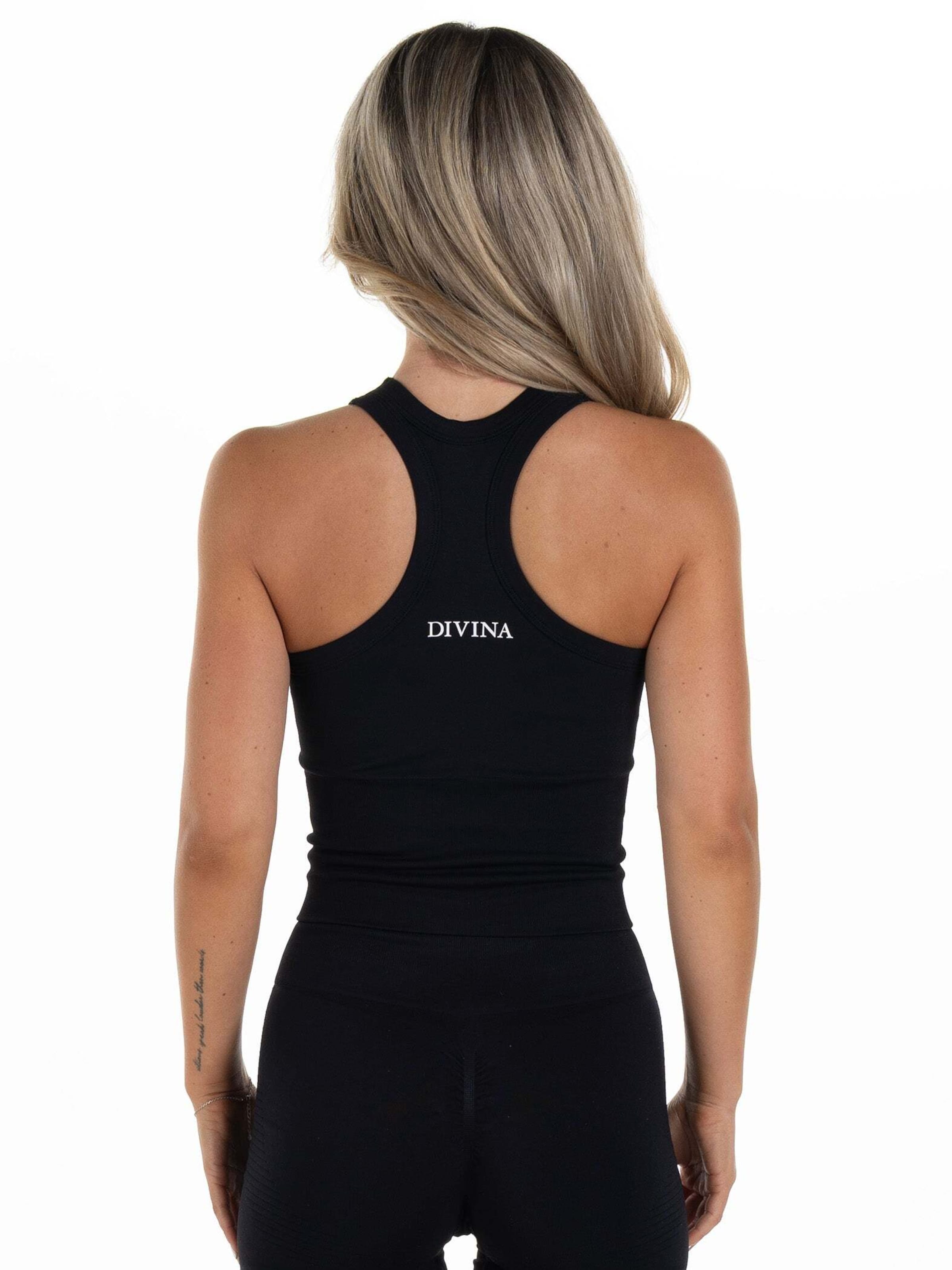 Divina Sporttop 'Sleek' in Schwarz